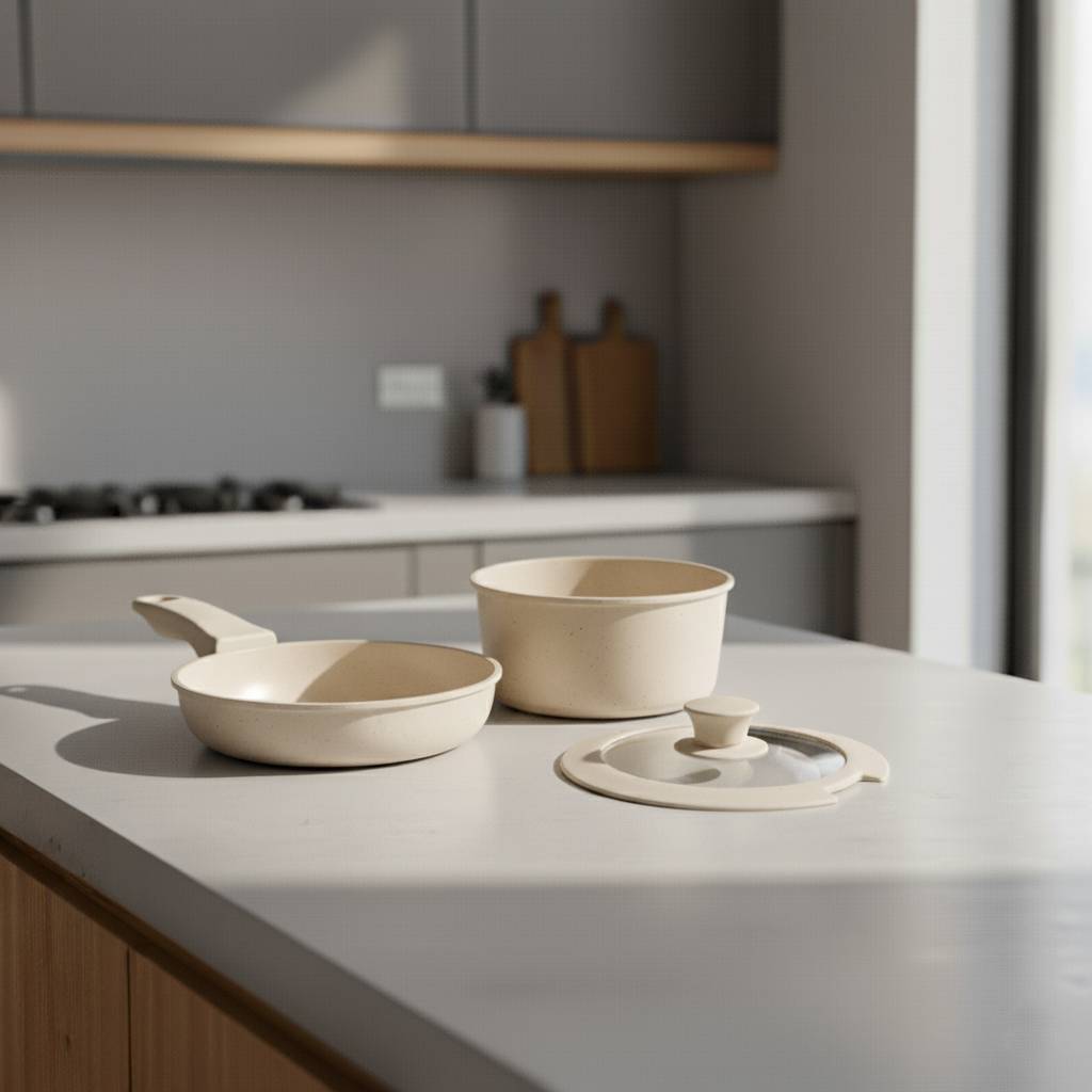 NordiChef White Nonstick Set with Detachable Handles