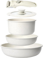 NordiChef White Nonstick Set with Detachable Handles